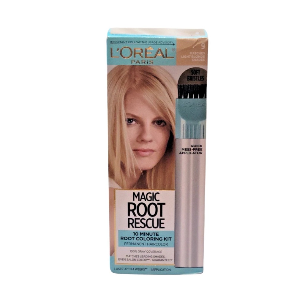 L'Oreal Magic Root Rescue Light Blonde Shade 9 Permanent Root Touch Up Kit Color